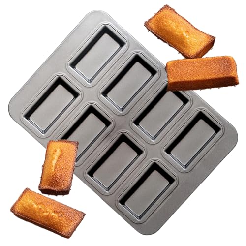 Moldes pequeños para tartas de queso, moldes para hornear pan, bandeja rectangular dividida de carne de 8 cavidades para magdalenas, brownies, cupcakes, tarta de queso