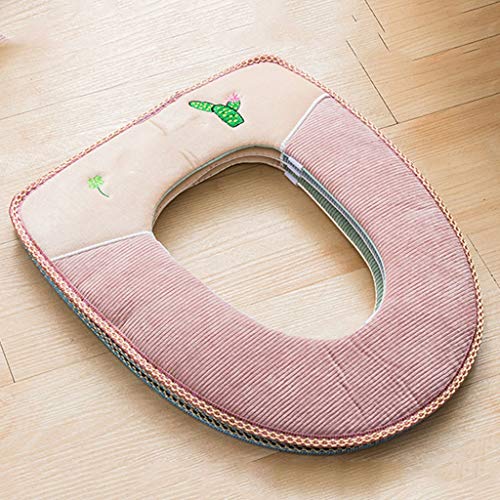 Xinxinchaoshi WC Sitzbezüge WC-Sitzkissen Eindickung Velvet Stitching Stickerei WC-Sitz Warm Kissen WC-Sitz WC Waschmaschine WC-Sitzkissen Toilettensitzabdeckung – Bild 4