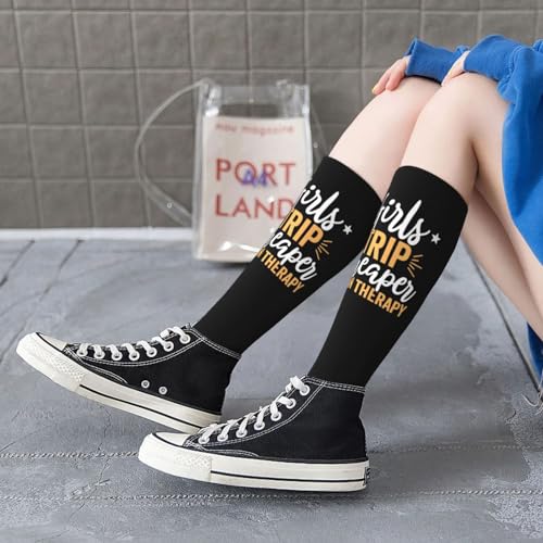 Women'S Knee High Socks Girls Trip Cheaper Than Therapy 2023 Athletic Thin High Stocking Sport Casual Tube Socks2