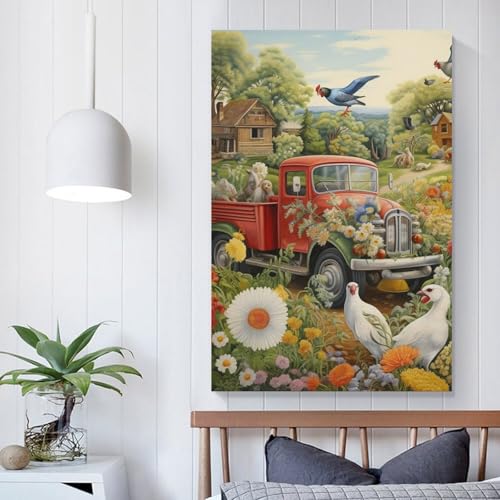 Peintures sur toile déco maison tableau mural Ranchs 50x75cm grand format