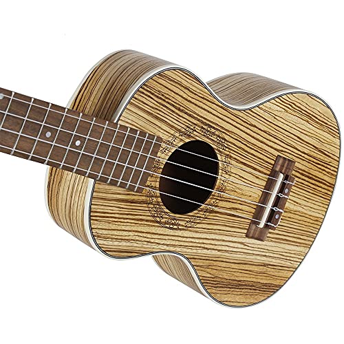 WGOEODI Ukulélé, ukulélé en Bois de zèbre à 4 Cordes, Ensemble de Mini Guitare Soprano, avec Instrument de Musique Gig… - Les Beatles, Paul McCartney, John Lennon, RIngo Starr, George Harrison WGOEODI Ukulélé, ukulélé en Bois de zèbre à 4 Cordes, Ensemble de Mini Guitare Soprano, avec Instrument de Musique Gig… – Image 8
