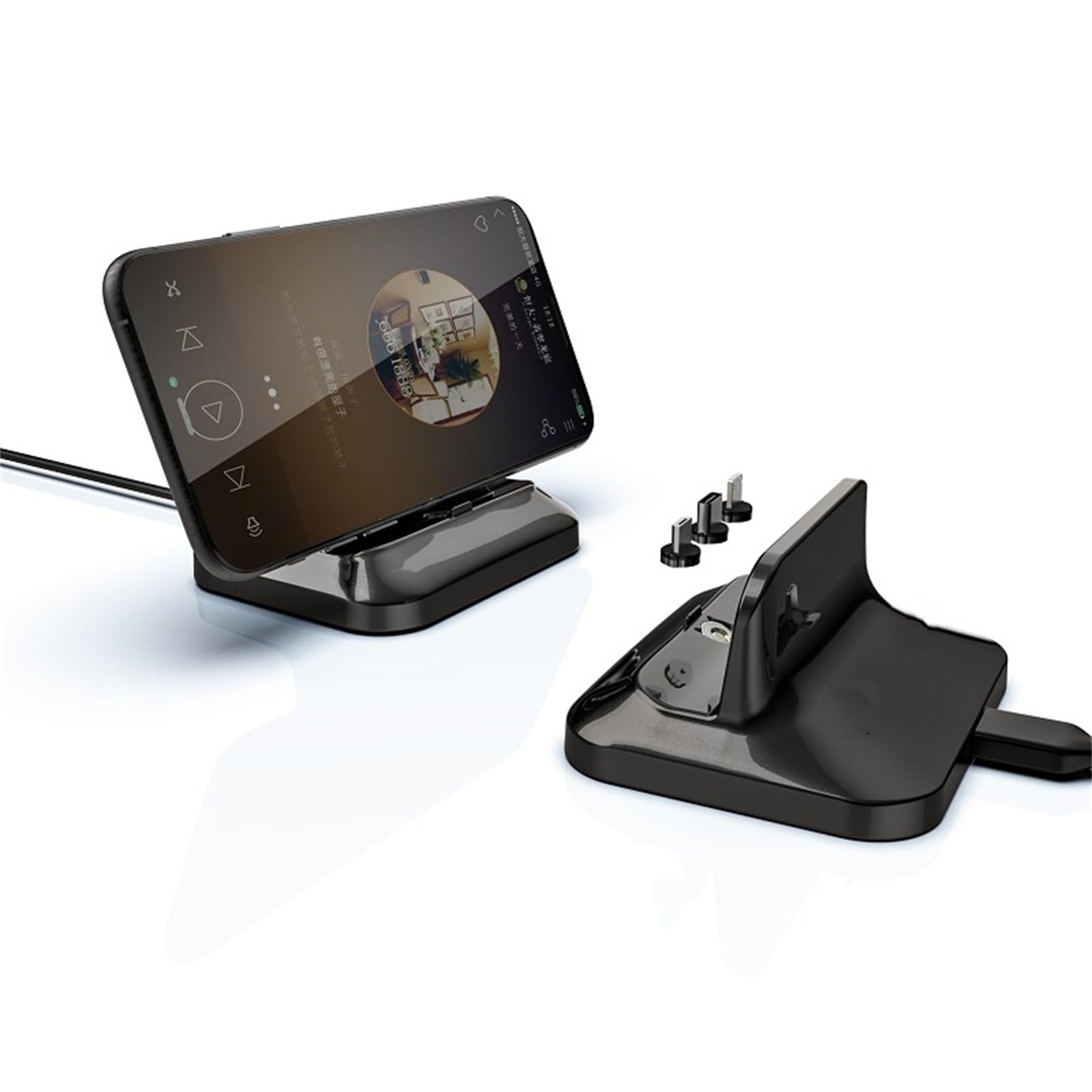 MOUDOAUER 3 Slots Charger Station USB Charging Dock Android Phone Wireless Charger Stand for Cellphone, Tablet, Earphone