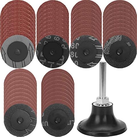 60 Pieces Quick Change Discs Set, GOH DODD 2 inch Sanding Discs with 1/4" Holder for Die Grinder Surface Prep Strip Grind Polish Finish Burr Rust Paint Removal, Surface Conditioning Discs Cover
