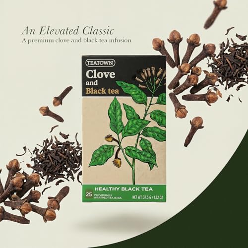 Image of Life Plus Style Gourmet Tea Town Clove and Black Tea 25 Individually Wrapped Tea Bags Aromatic Herbal Black Tea with Clove for a Warm Rich Flavor and Everyday Wellness