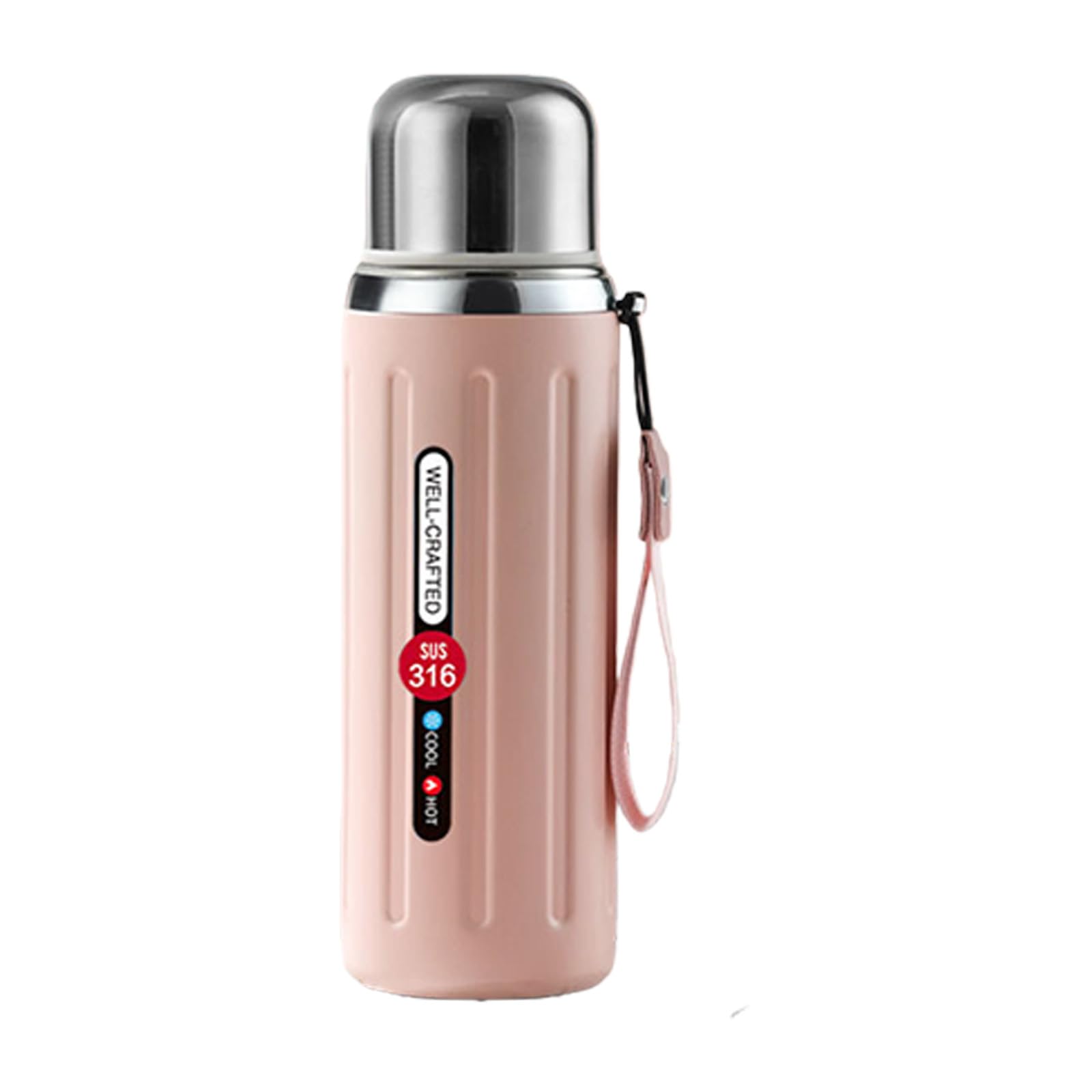 Beimus Contemporary Thermal Vacuum Flasks with Cup Leak Resistant Seal Stainless Steel Insulated Bottle for Hot Cold Drink Vacuum Insulated Bottle with Cup