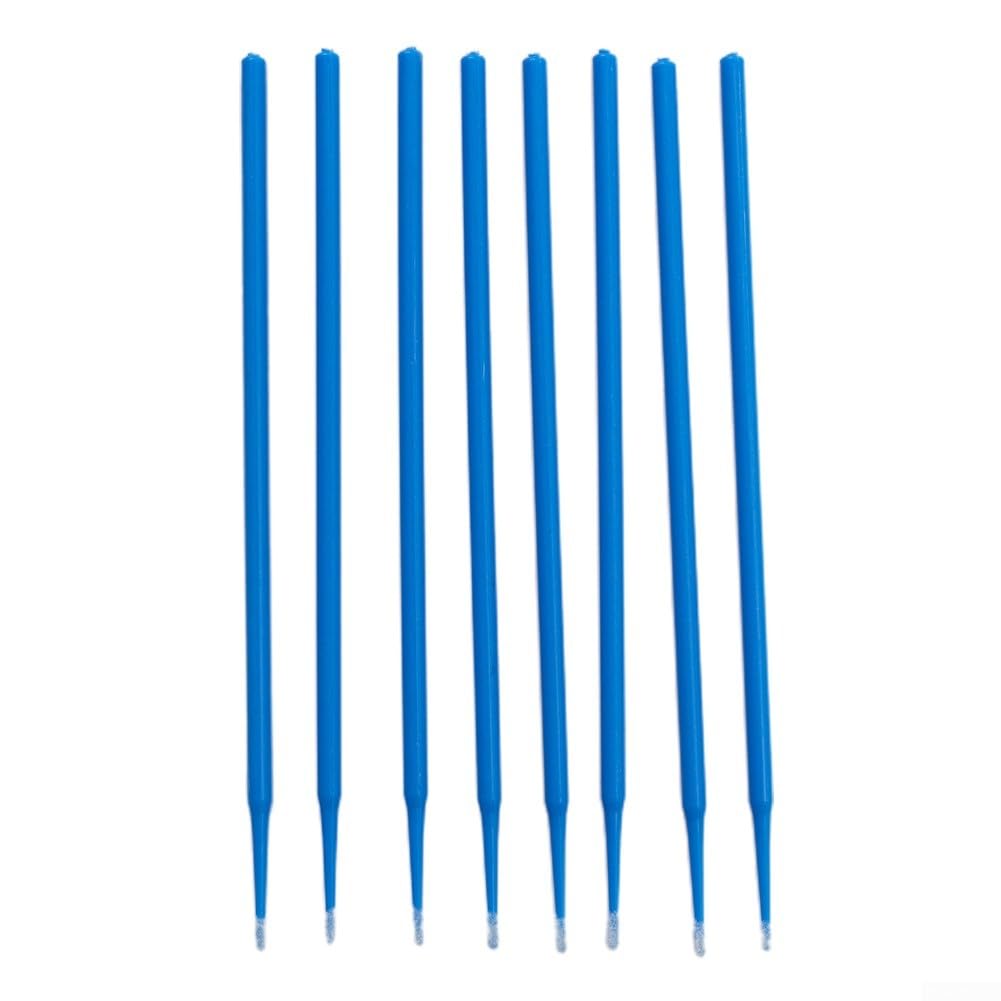 Pinceles de pintura 100pcs Aplicadores dentales con fibras de pelusa para retoque (azul)