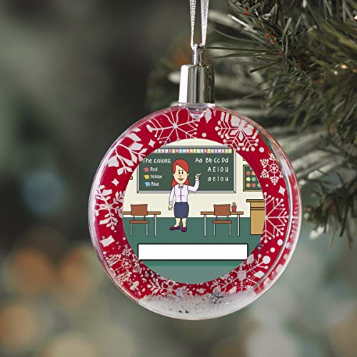 PrintedPerfection.com Personalized StoryLine Cartoon Caricature Snow Globe Christmas Ornament: Hairdresser, Stylist - Female
