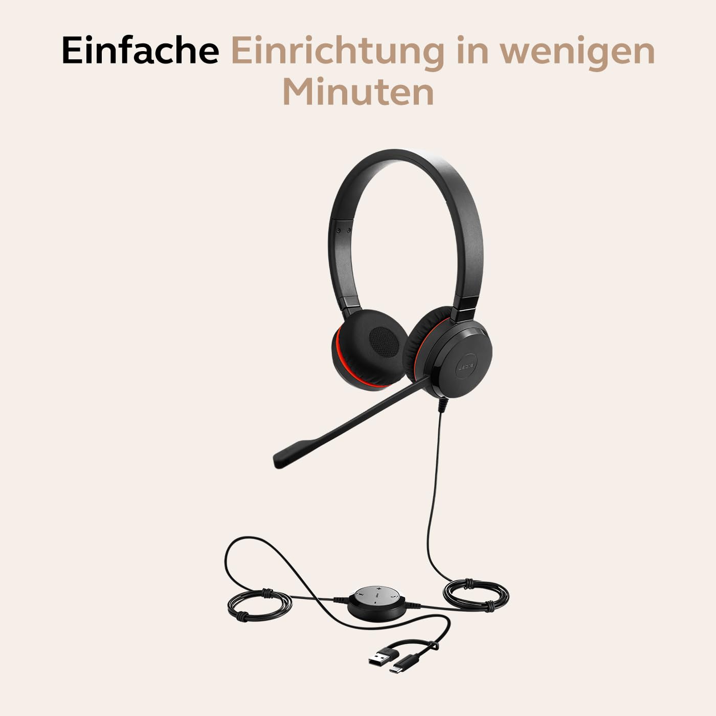 Jabra Evolve 30 II Microsoft Teams Stereo-Headset mit Anrufsteuerung Geräuschunterdrückung USB-C/A Schwarz