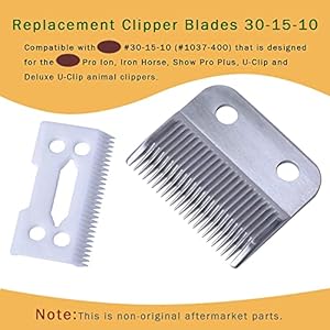 Replacement Clipper Blade Compatible with Wahl 301510 Pro Ion Iron Horse Show Pro Plus Uclip and Deluxe Uclipprofessional Pet Animal Dog Standard Adjustable Blade Set  Cucciolini Doodles Replacement clipper blade compatible with w ahl 30 15 10 pro ion iron horse show pro plus u clip and deluxe u clipprofessional pet animal dog standard adjustable blade set   cucciolini doodles