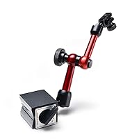 Vista 7 de AGPtek® Soporte de base magnética ajustable rojo de 3 articulaciones para indicador de esfera digital