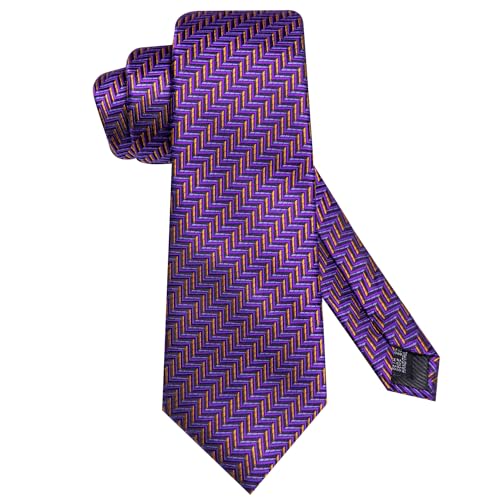 Image of Hi-Tie Mens 70inches Tie Set Extra Long Necktie for Men Cufflinks Handkerchief Big Tall Men Business Wedding