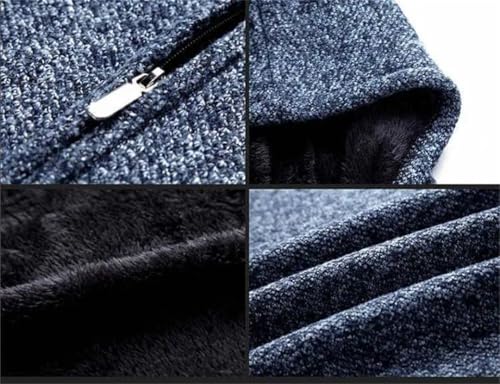 Men Stand Collar Thick Cardigan Sweater Autumn Winter Loose Zipper Knitted Top2