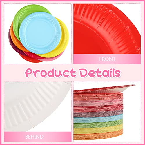 160 Pcs 9" Disposable Paper Plates Party Decorations Colored Paper Plates For Dinner And Dessert Kids Plates For Birthday Easter Baptism Baby Shower Colorful Party Supplies Pack (Multicolor) #TOP2