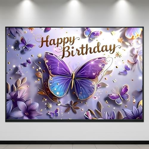 Image of Happy Birthday Theme Backdrop Banner 5x7 ft - Digital Print Cloth Background, Reusable Birthday Party Wall Decoration for Girls, Photo Booth & Stage Decor (BD 2)