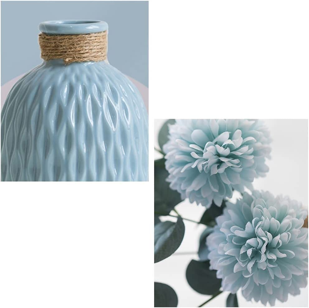 Idée cadeau vase bleu et fausses fleurs modernes pour la maison