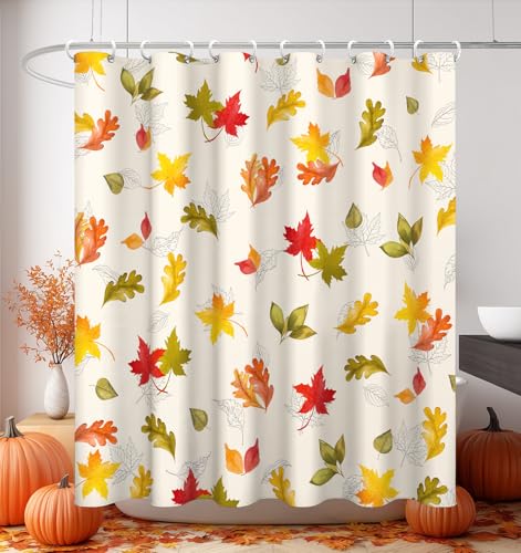 MAMUSE Fall Shower Curtain for Bathroom Stall Cute Decorative Waterproof Unique Design...