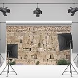 LOONELO Jerusalem Cityscape Photo Booth Backdrop with 70.8'X43.3', Jerusalem Western Wall David Backdrop Banner for Jewish New Year Rosh Hashanah Shana Tova Sukkot Sukkah Decorations and Supplies
