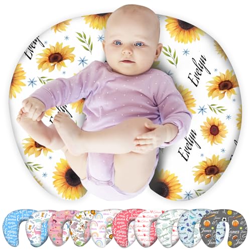 Custom Baby Nursing Pillow Cover Personalized Nursing Pillow for Breastfeeding Baby Boy Girl Newborn Essentials