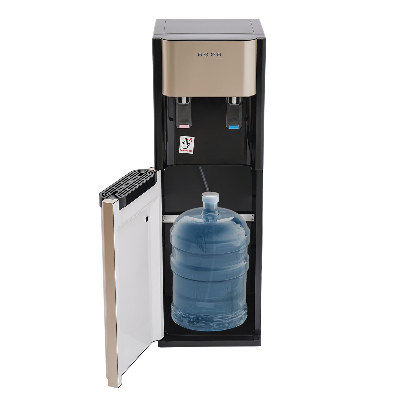Bottom Loading Water Cooler Dispenser for 5.28 Gallon Bottles - Hot & Cold Water, with Over-Temperature & Overload Protection, Perfect for Homes, Kitchens, Dorms (Gold)