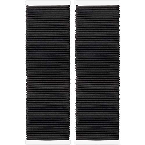 120 Pcs Black Elastic Hair Ties No-metal Simple Ponytail Holder for Women Girls Hair Accessories 4mm x 5cm