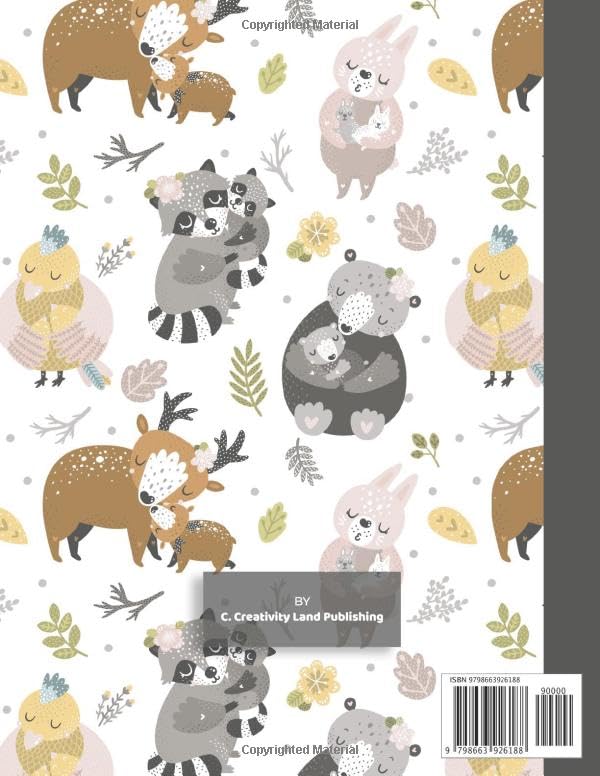 Composition Notebook: Cute Animals Composition Ruled Wide Paper Notebook, Baby Animal Books for kids 55 Sheets / 110 Pages, 8.5" x 11" - Image 2