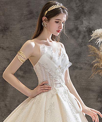 image for Finrezio Greek Goddess Headband Arm Cuff Bridal Jewelry Set Roman Laur