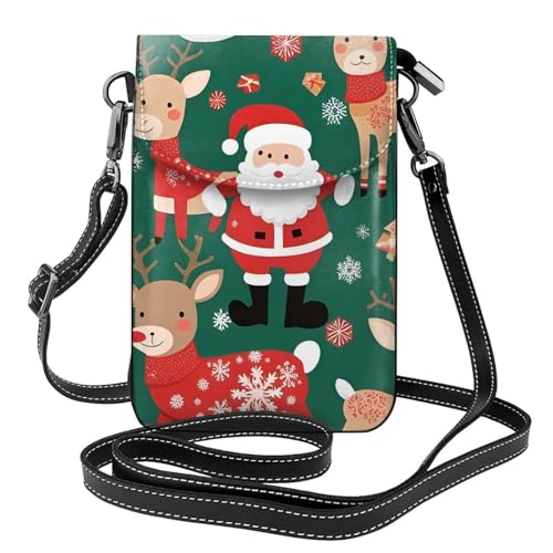 Housse téléphone Noël femme étui bandoulière réglable cuir