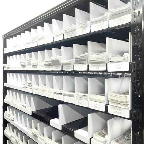 50 Pack PVC Shelf Dividers, 15″x 6″ Closet Dividers Shelf Organizers, , Ideal for Product Display and Organization on Wire Shelves, Retail Shelving by Clip Strip Marker label，Separators for Clothes