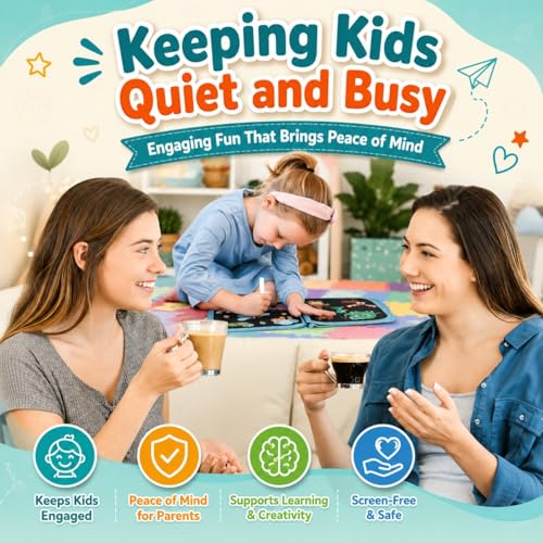Image of Kaidaa Reusable Toddlers & Preschoolers Activity Book for (3-8 Yrs Kids) | Reusable Drawing & Writing Book | 14 Pages | 12 Washable Markers + 2 Wet Wipes