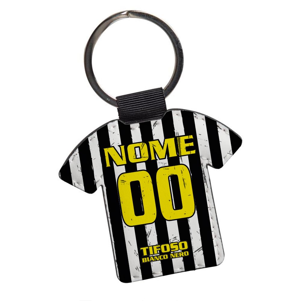 Portachiavi Personalizzato Tifoso Calcio - Ecopelle, 7 Cm, Con Nome E Numero - Per Milan, Inter, Napoli, Genoa - Foto 11