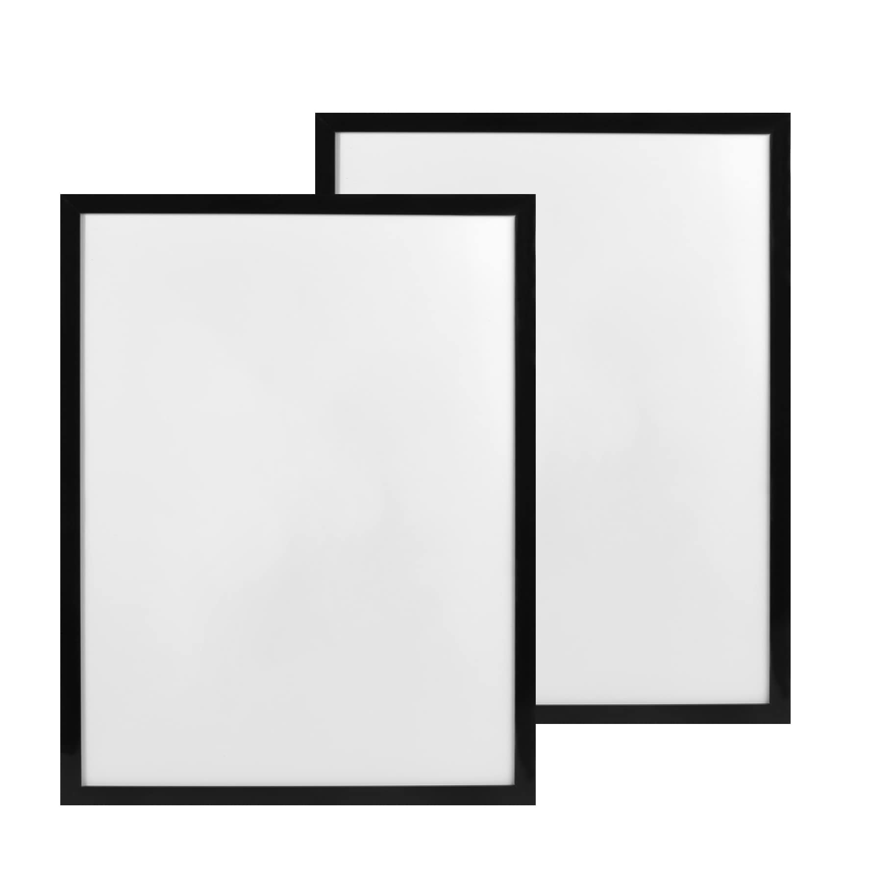 12x16 Picture Frames Set of 2, Display 8.5x11 with Mat or 12x16 Without Mat, Diamond Painting Arts or Posters, Wall Hanging Photo Frame, Black