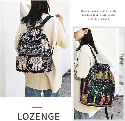 Lilyasion Drawstring Backpack, Drawstring Foldable Large Capacity Dry-Wet Separation Travel Sports Backpack (B) 5