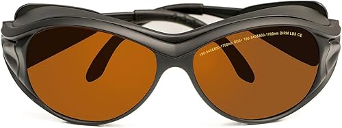 Miniatura 10 de MCWlaser Gafas de seguridad láser OD5+, Yag, azul, verde y luz UV, protección ocular de 405 nm, 445 nm, 450 nm, 532 nm, 808 nm, 980 nm, 1064 nm,