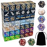 90 PCS MTG Counter Dice Set - AbilityKeyword Counters, -1/+1 Life Counter, Shield Counter, MTG Patterned Display dice, Creature Stat Buffs, Multicolor Marble Colour D6 Dice, MTG Games (Includes Bag)