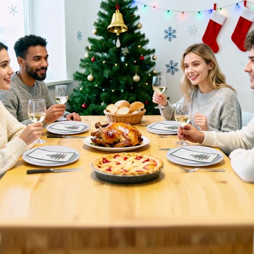 Tamone 100PCS 3-Ply Green Christmas Napkins - Christmas Tree Napkins Disposable - Premium Quality Green Dinner Napkins Soft and Absorbent – Image 7