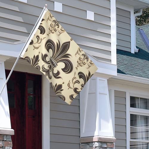 Drapeau extérieur robuste 1,2 x 1,8 m double face avec fleurs de lys pour maison et jardin