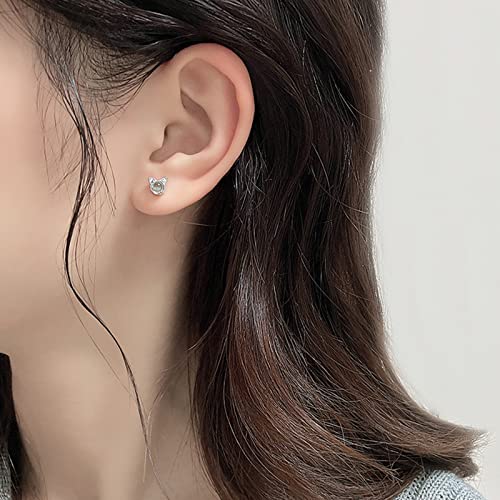 BG&WLing Cat Stud Earrings Sterling Silver Hypoallergenic Tiny Stud Earrings Cute Animal Earring Studs for Women2