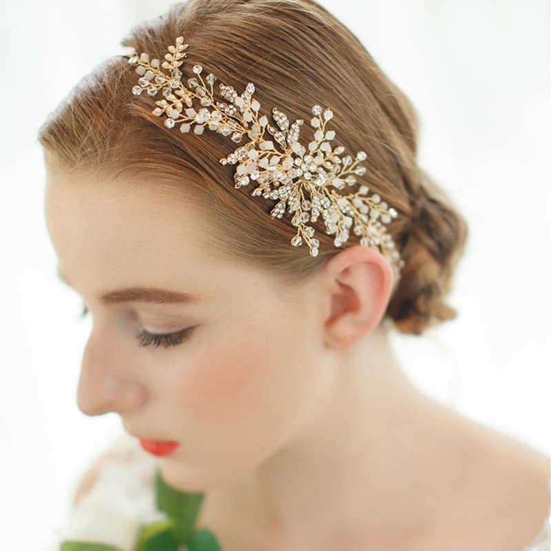 Diadema de novia de lujo, accesorios para el cabello de boda, diadema de novia, vintage, hecha a mano, adornos para el pelo, diademas para novia