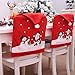YOBAYE Santa Hat Chair Covers,Set of 6 Pack Kitch Chair Back Covers, Christmas Dinner Party Table Decorations,Santa Claus Snowman Chair Covers for Christmas Holiday Festival Decor