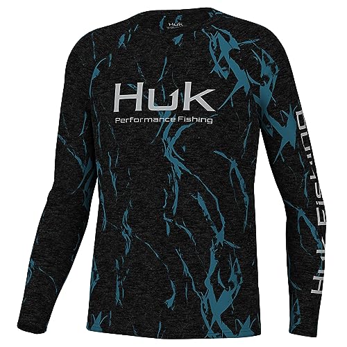 Image of HUK Kids Pursuit Pattern Long Sleeve Shirt, Fishing Shirt for Kids