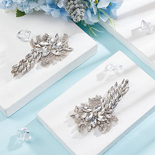 Fingerinspire DIY-FG0003-34-US18 2Pcs Flower Crystal Applique Patch  thumb #4