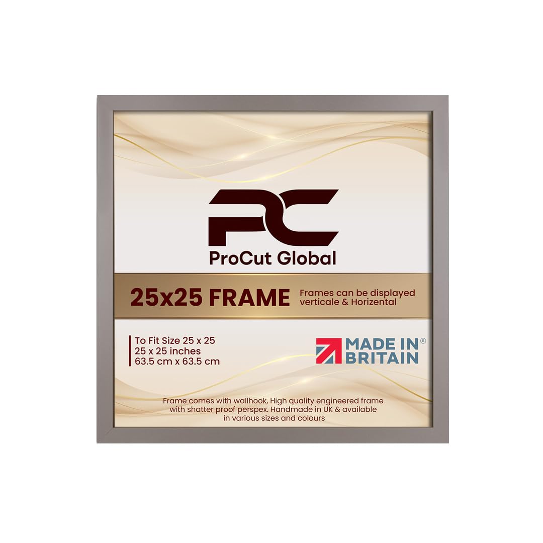 Procut Global 25X25 Rose Gold Picture Frames - Modern Wooden Photo Frame with Shatterproof Perspex for Wall or Tabletop - Perfect for Posters, Certificates, Prints - Sizes & Colors Available