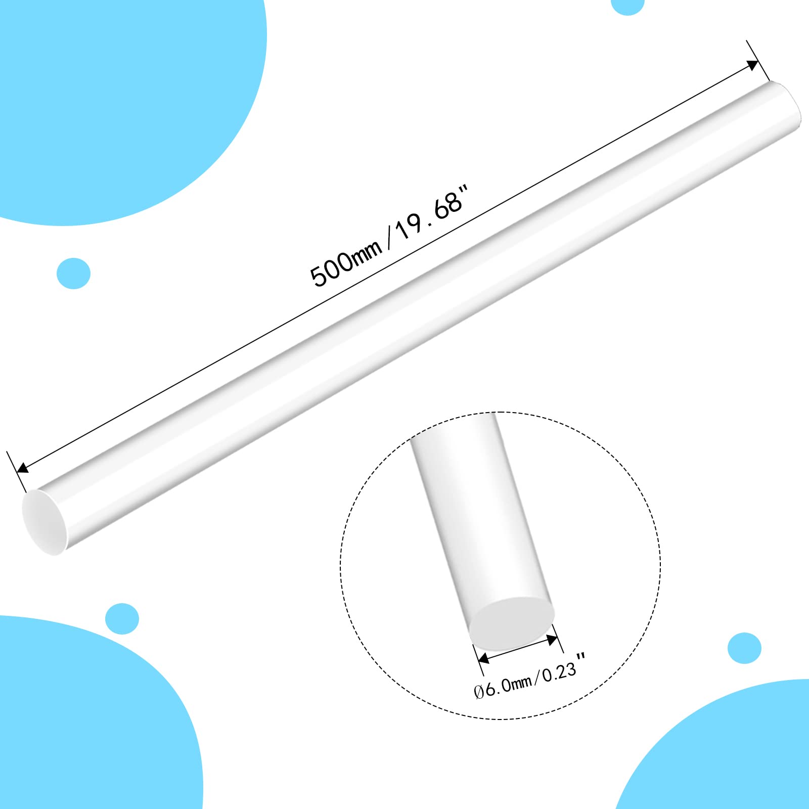 USA Sealing BULK-PS-PTFE-596 PTFE Plastic Bar, 1/8