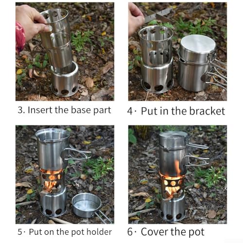 Stainless Steel For Camping Cookware Set with Nesting Stove Design for Reliable Cooking - Image 7
