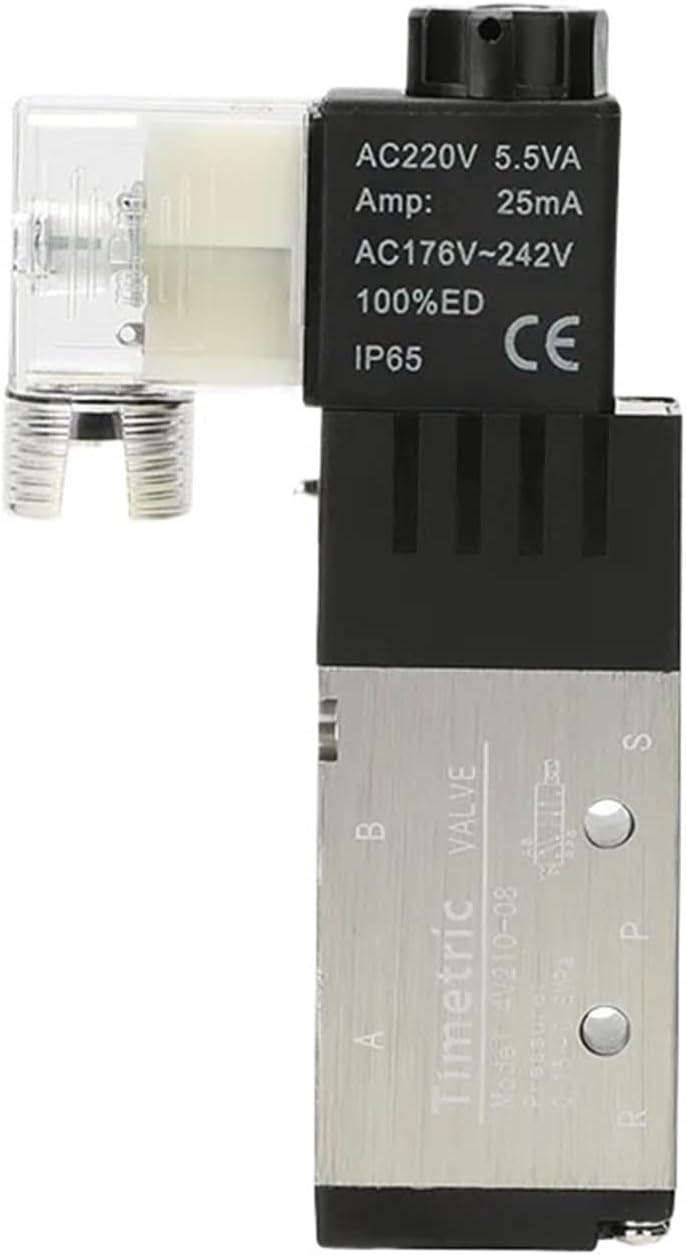 4V210 06 08 Válvula Solenoide De 2 Posições 5 Portas Tem dc24v, dc 12v, ac24v, ac110v, ac220v, AC380V(4V210-08,AC220V)