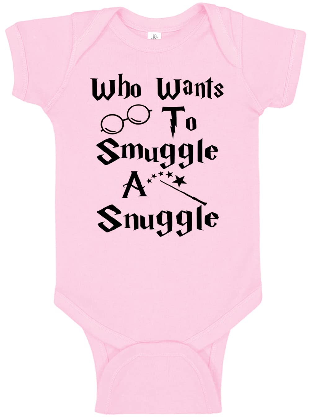 Reaxion Cute Handmade Who Wants To Snuggle - Funny Baby Boy Girl Clothes (6 Months, Pink)