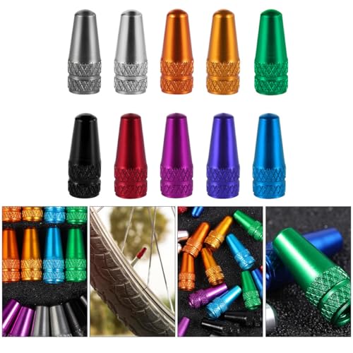 30 tapas para válvula de bicicleta de aleación de aluminio, estilo francés, para protección de ruedas de bicicletas de carretera y montaña, colores surtidos miniatura 5