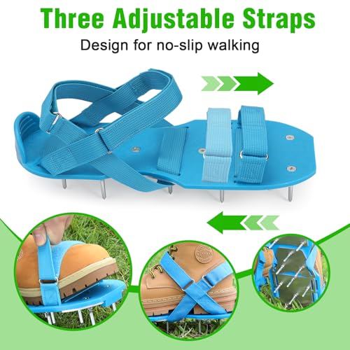 Lawn Aerator Shoes for Grass - Pre-Assembled Grass Aerator Shoes for Lawn - Soil Yard Aerator Tool for Aerating Patio Garden