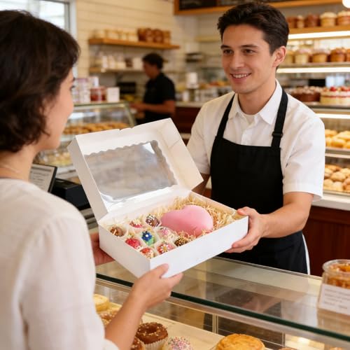 Cookie Boxes with Window 20-Pack – No Assembly Needed, Durable & Elegant Packaging for Fresh Baked Goods - Image 3