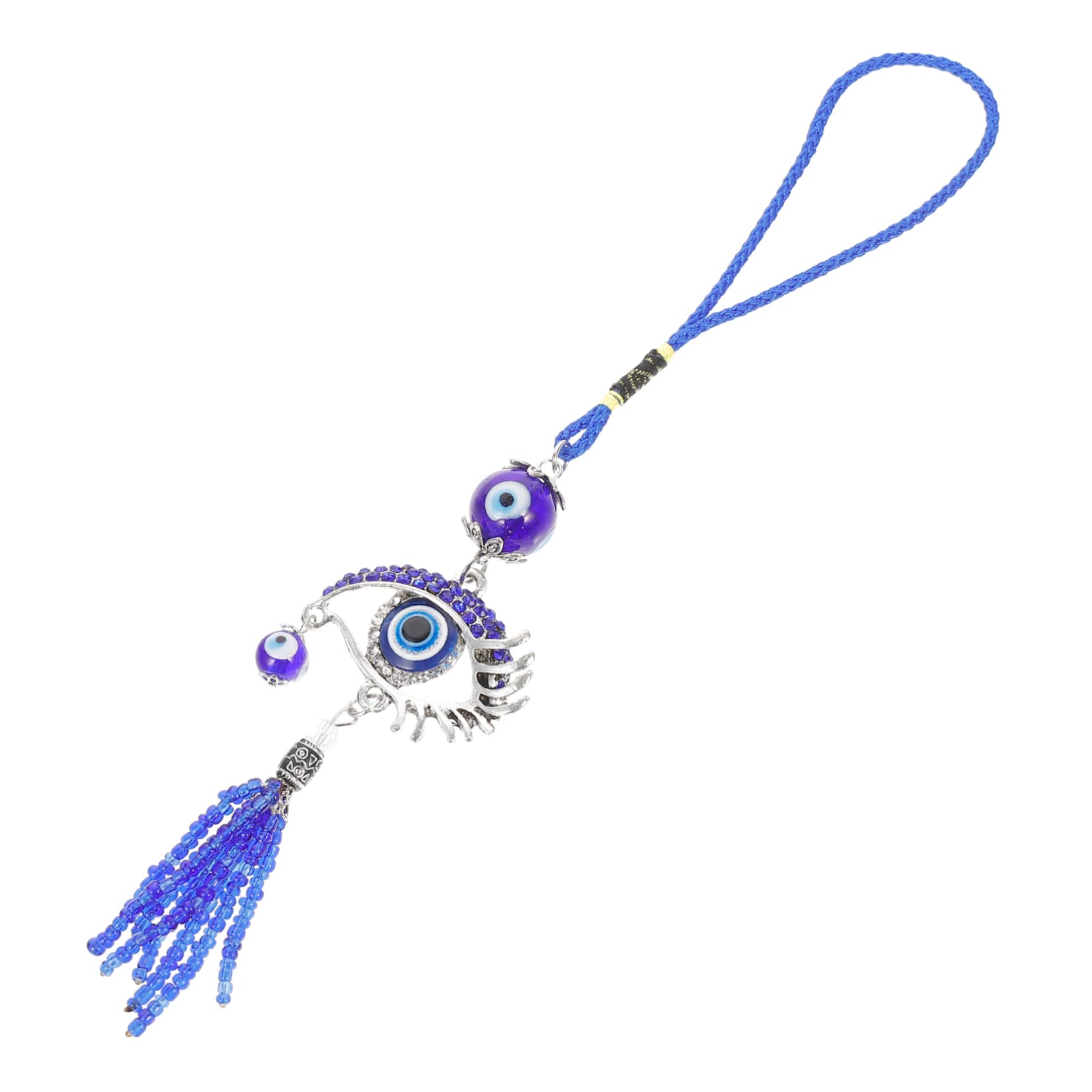HOMSFOU Devil's Eye Pendant Car Ornament Blue Evil Eye Keychain Turkish Hanging Charm Blue Key Holder Turkish Wall Hanging Car Decor On The Door